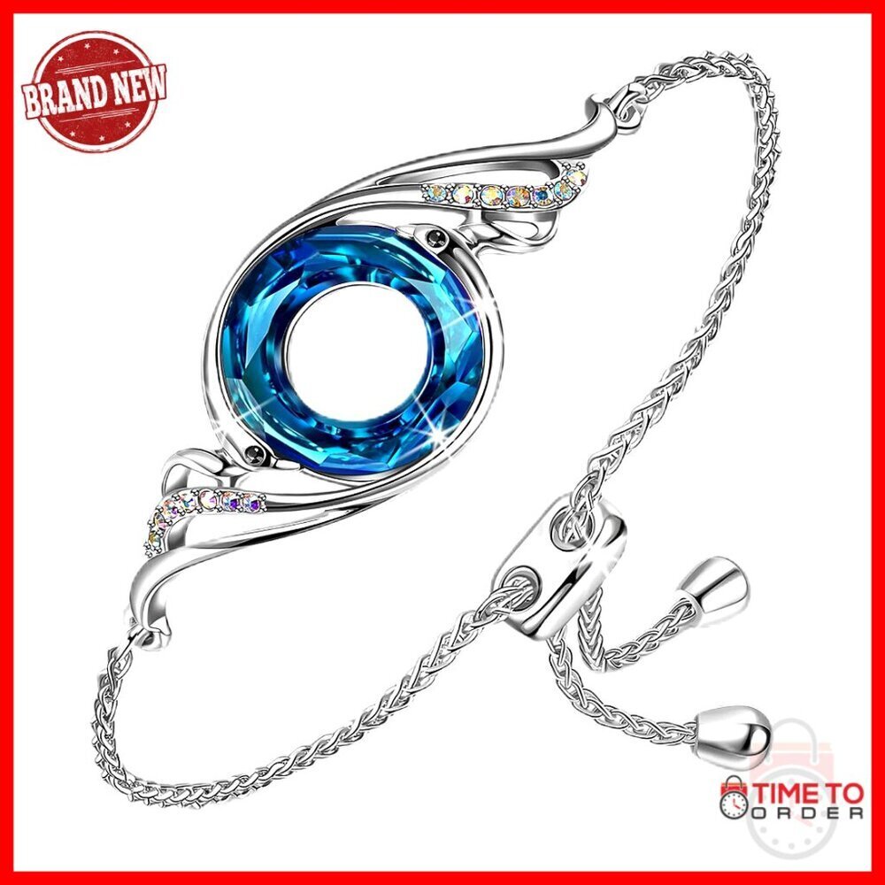 Adjustable Slider Crystal Bracelet Phoenix Symbol Elegant Minimal Chic Women's